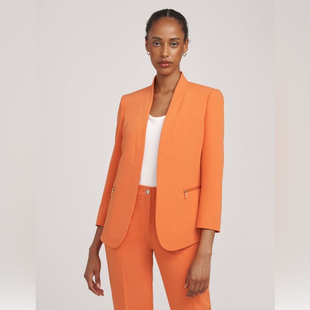 Anne Klein cardigan jacket orange spice